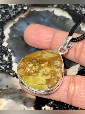 Butterfly Earthy Green Australian Opal 1 7/8”